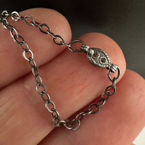 Vintage Sterling Silver Turquoise Coral Native Old Pawn Pendant Necklace - Picture 4 of 6